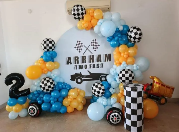 Car Theme Decor with Backdrop Style